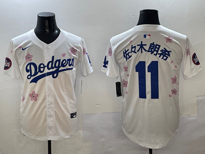 Men's Los Angeles Dodgers Roki Sasaki #11 White Jersey